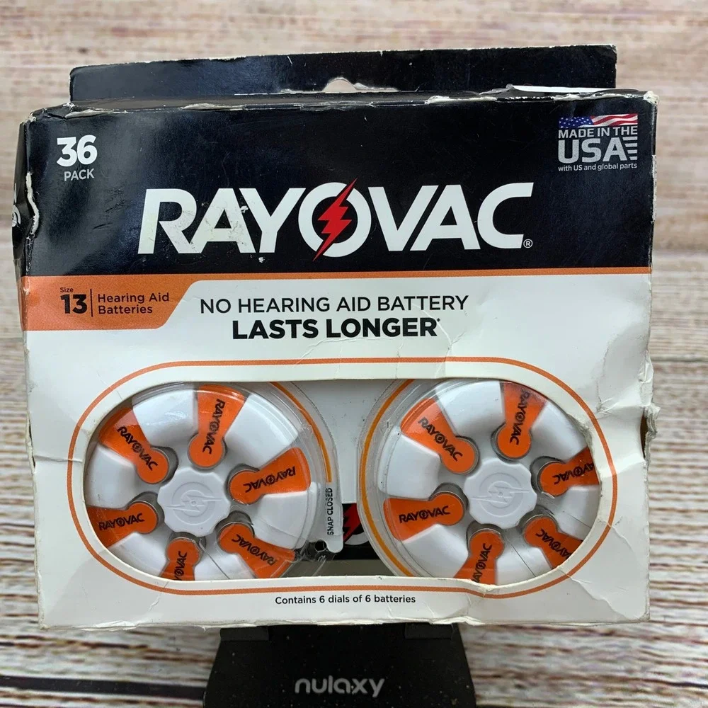 Rayovac Size 13 Hearing Aid Batteries 36 Pack Long Lasting Formula‎ Unopened